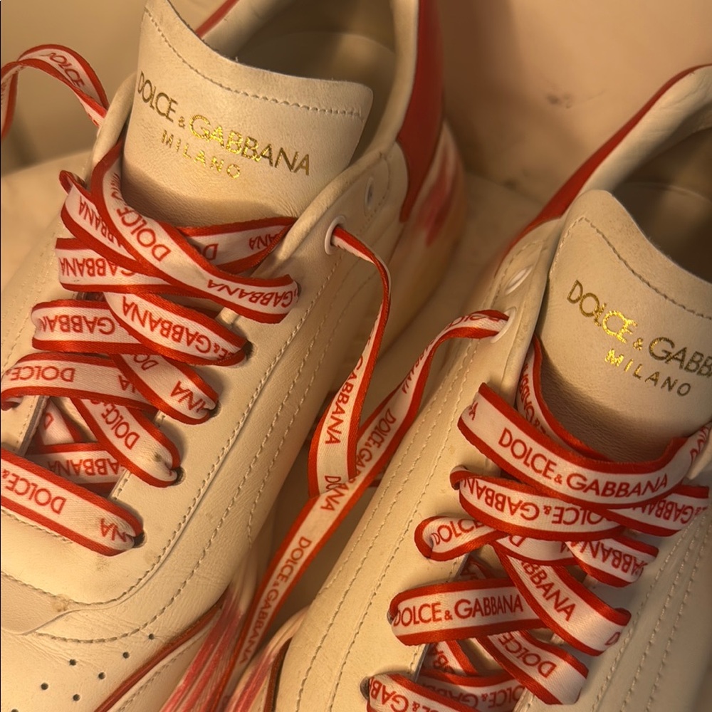 DOLCE&GABBANA Daymaster nappa calfskin white and Red Sneakers - Picture 2 of 8